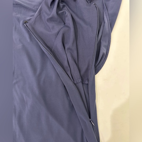 R&M Richards Plus Size Rhinestone-Trim One-Shoulder Dress Size 14W Navy Blue - Picture 12 of 13